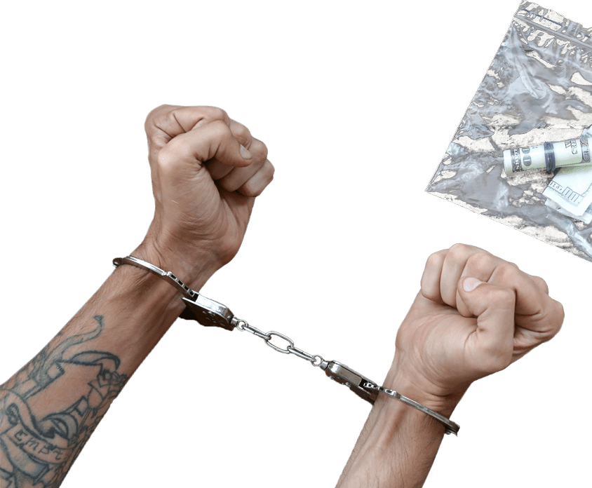 hands in handcuffs for drug possession
